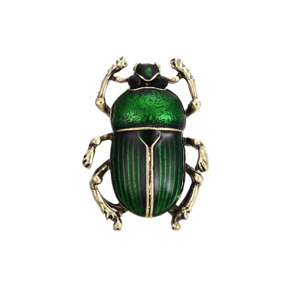 Enamel Beetle Fashion Brooch - Picture 3 of 8